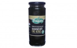 Fragata Spanish Pitted Black Olives, Seasoned With Fine Herbs  Glass Jar  330 grams